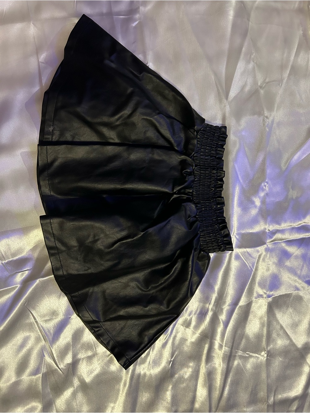 SHEIN Black Faux Leather Puffy Skirt- Pageant Bottoms. 👑